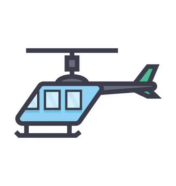 Helicopter Colored Illustration Icon — Stock Vector