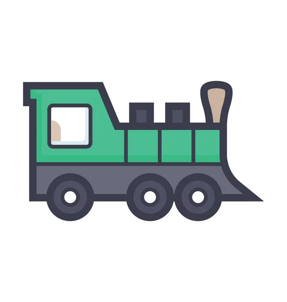 Locomotive Engine Colored Illustration Icon — Stock Vector