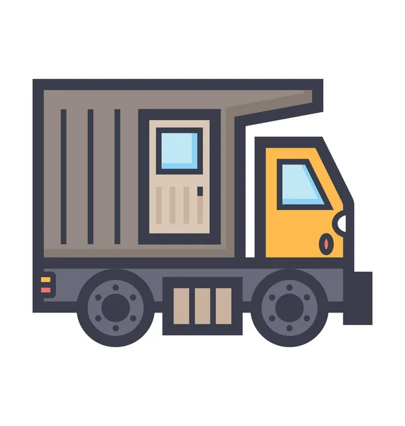 Logistic Truck Colored Illustration Icon — Stock Vector