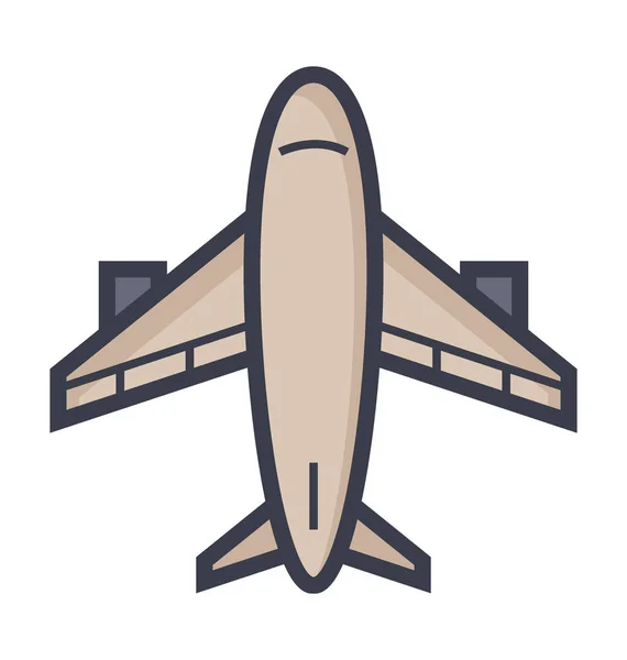 Icono Ilustración Color Avión — Vector de stock