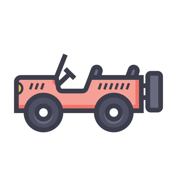 Jeep Farbige Illustration Symbol — Stockvektor