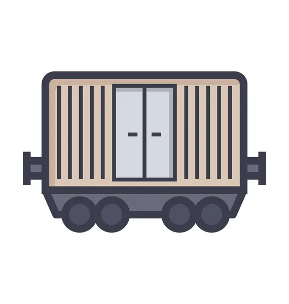 Cargo Container Gekleurde Illustratie Icon — Stockvector