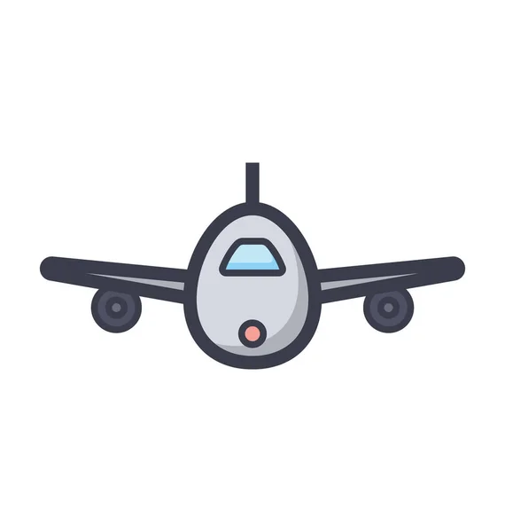 Flugzeug Farbige Illustration Symbol — Stockvektor