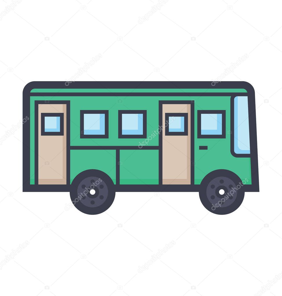 Public Bus Colored Illustration Icon