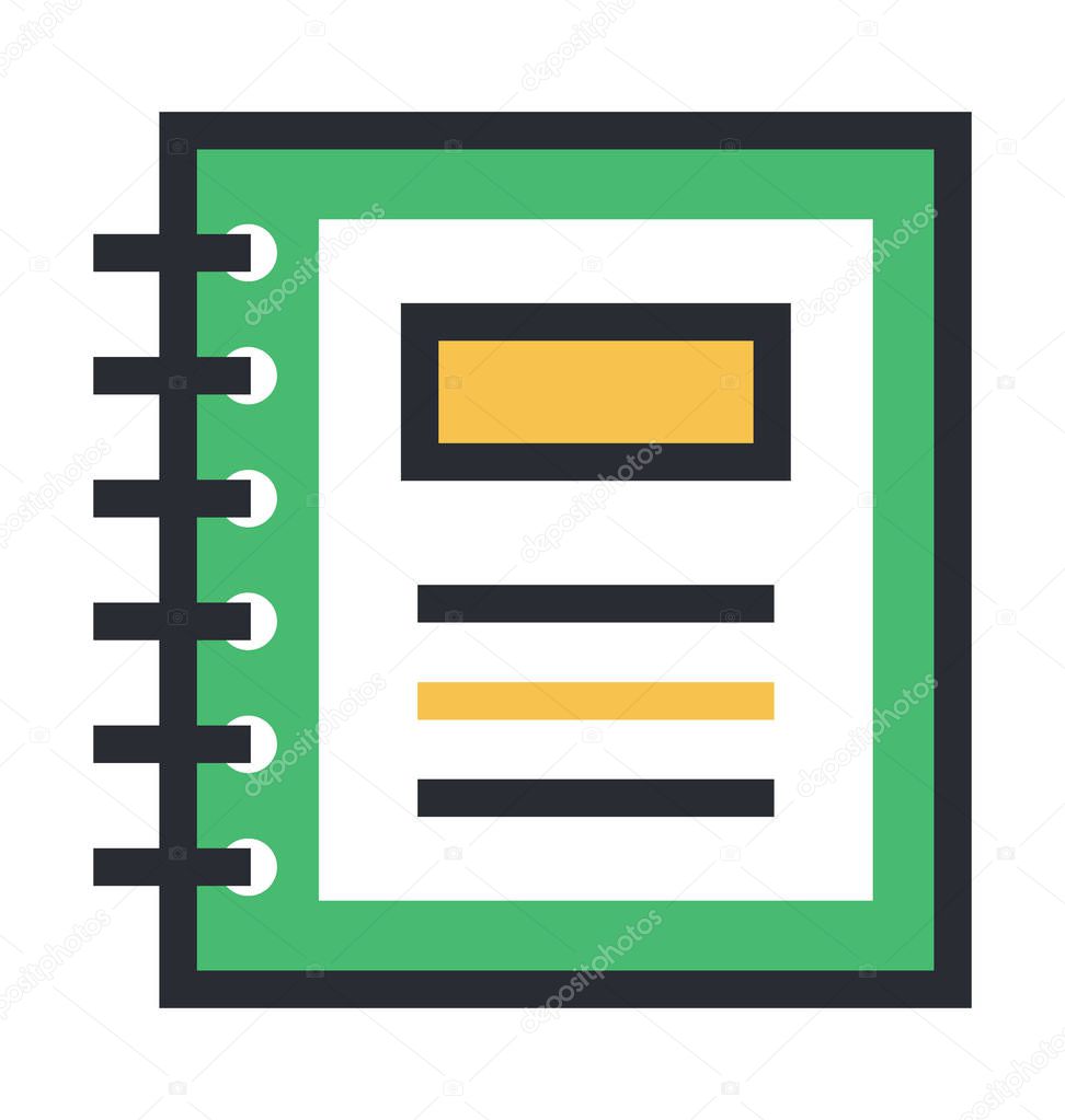 Notebook Colored Vector Icon
