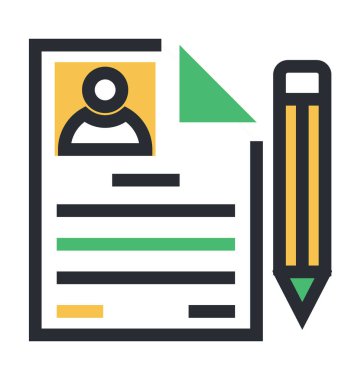 İş profil renkli vektör simgesi