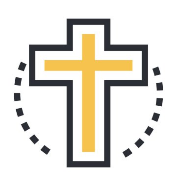 Kutsal haç renkli vektör simgesi