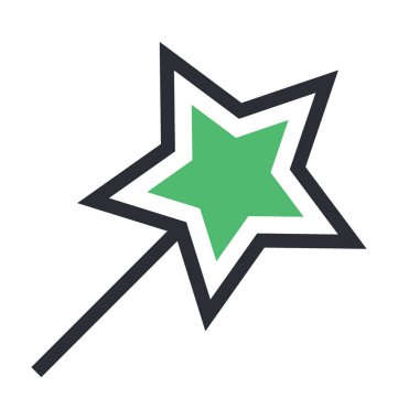 Sihirli değnek renkli vektör simgesi