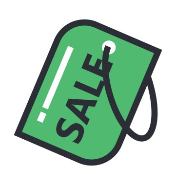 Satılık etiketi renkli vektör simgesi