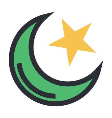 Gece renkli vektör simgesi