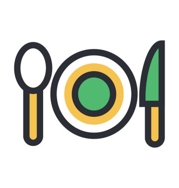 Yemek renkli vektör simgesi