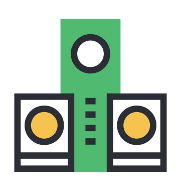 Müzik sistemi renkli vektör simgesi