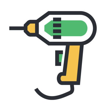 Matkap makine renkli vektör simgesi