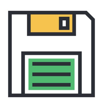 disket renkli vektör simgesi