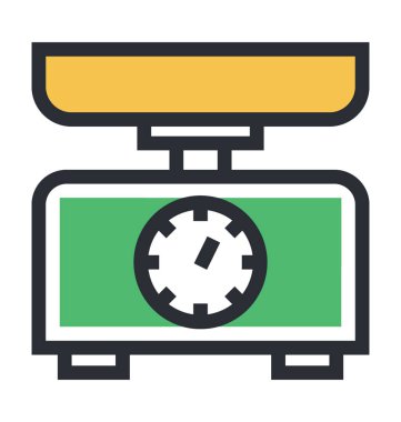 Ağırlık ölçek renkli vektör simgesi