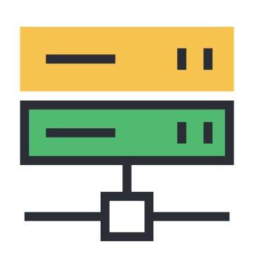 Sunucu renkli vektör simgesi