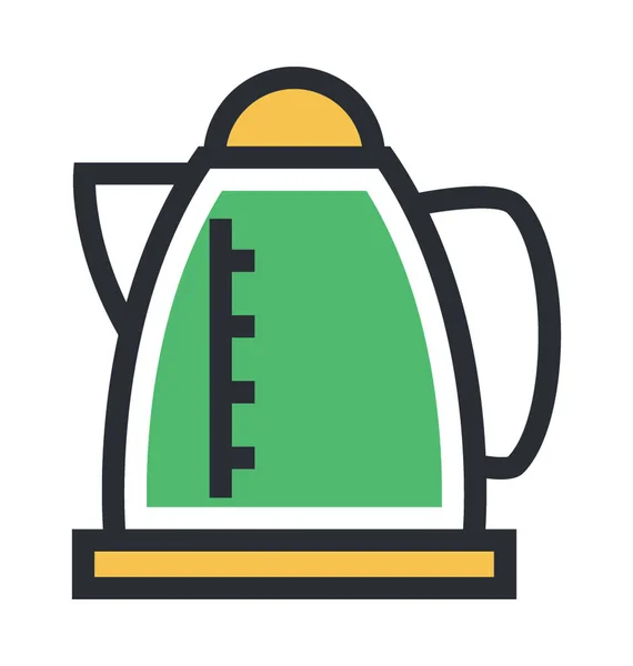 Electric Kettle Colored Vector Icon — Stock Vector