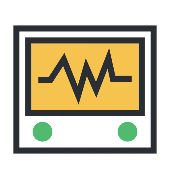 Ecg Machine Gekleurde Vector Icon — Stockvector