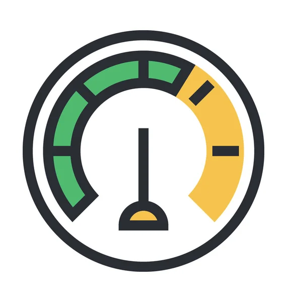 Snelheidsmeter Gekleurde Vector Icon — Stockvector