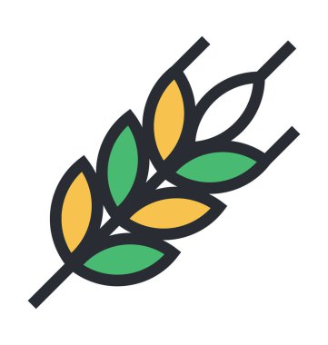 Buğday kulak renkli vektör simgesi