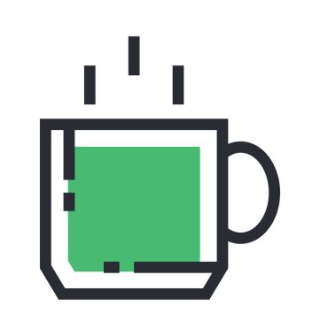 Çay kupa renkli vektör simgesi