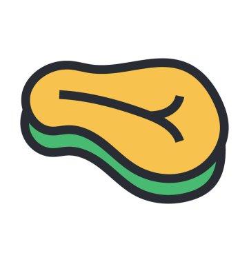 Biftek renkli vektör simgesi