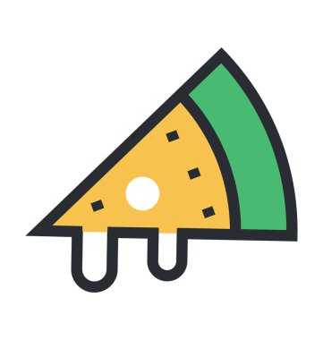 Pizza dilimi renkli vektör simgesi