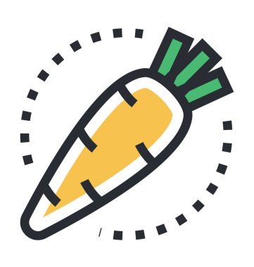 Havuç renkli vektör simgesi