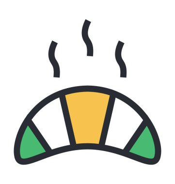 Kruvasan renkli vektör simgesi