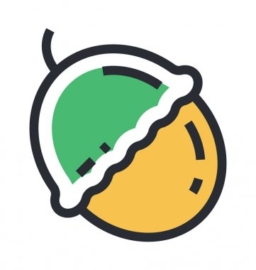 Lychee meyve renkli vektör simgesi