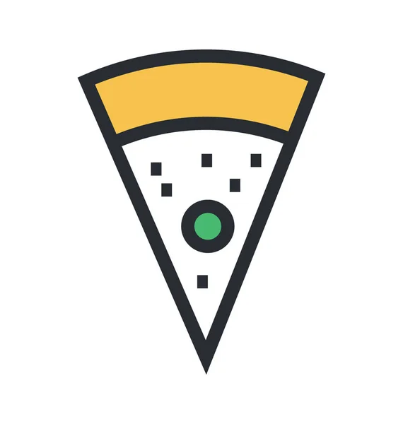 Pizza Color Vector Icono — Vector de stock