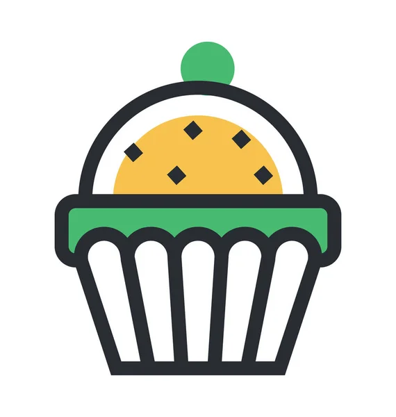 Muffin Coloreado Vector Icono — Archivo Imágenes Vectoriales