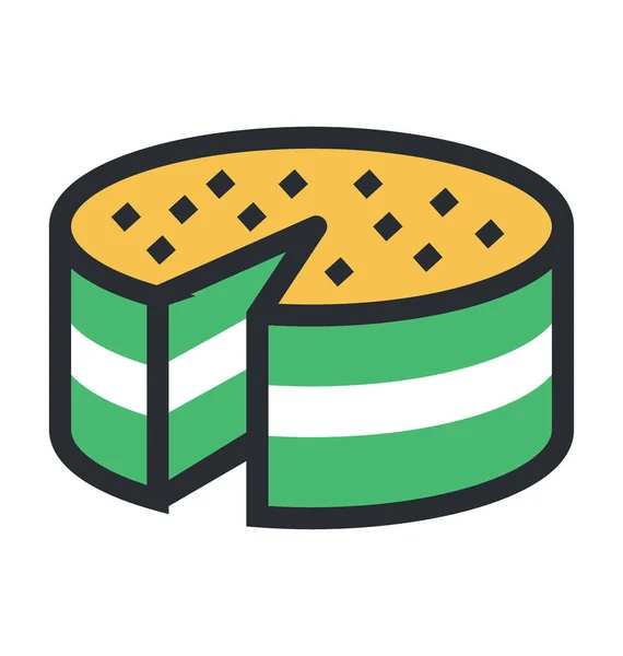 Victoria Spons Cake Gekleurde Vector Icon — Stockvector