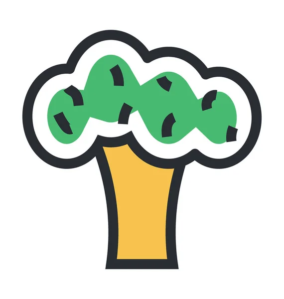 Broccoli Gekleurde Vector Icon — Stockvector