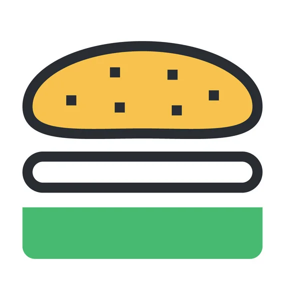 Hamburguesa Color Vector Icono — Vector de stock