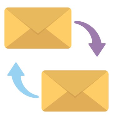 E-postaların oklarla gösterilen e-posta pazarlama kavramı