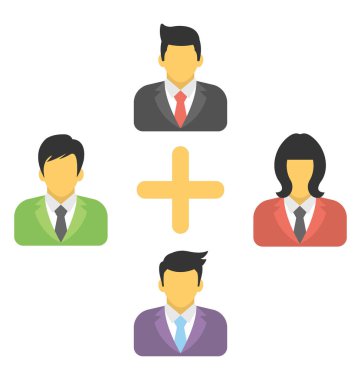 Düz simgesi tasarım iş insanlar ağının