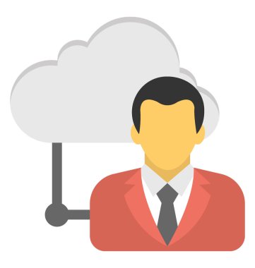 Bulut, bulut kullanıcı ile bir kişi avatar