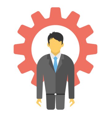 Cog, iş geliştirme ile işadamı avatar