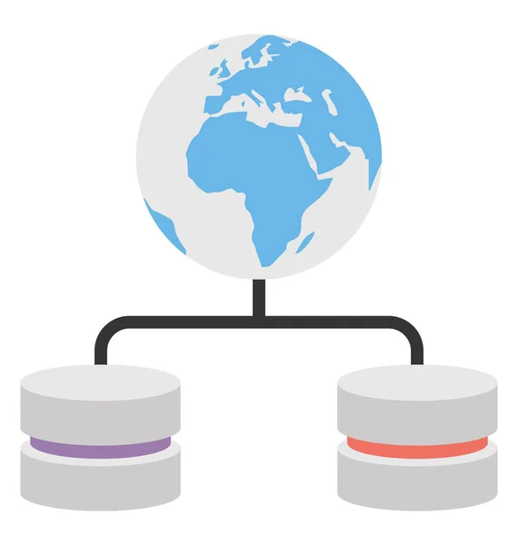 Globo Conectado Servidor Base Datos Servidor Global — Archivo Imágenes Vectoriales