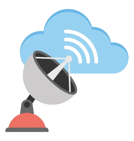Satellite Dish Transmitting Information Radio Waves Communication — Stock Vector