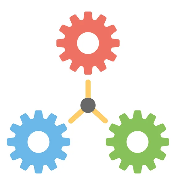 Trois Rouages Dans Hiérarchie Symbolisant Configuration Serveur — Image vectorielle