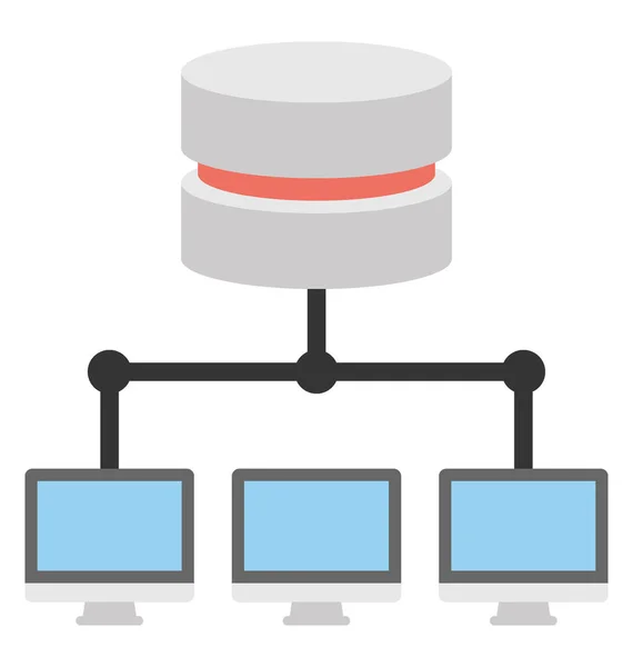 Sunucu Üzerinden Istemci Sunucu Paylaşımı Bilgisayarı — Stok Vektör