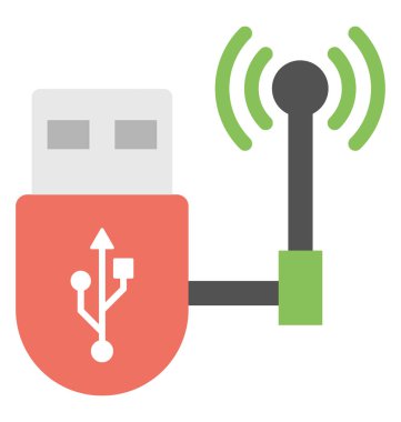  Wifi usb adaptörü bir düz simgesi tasarım