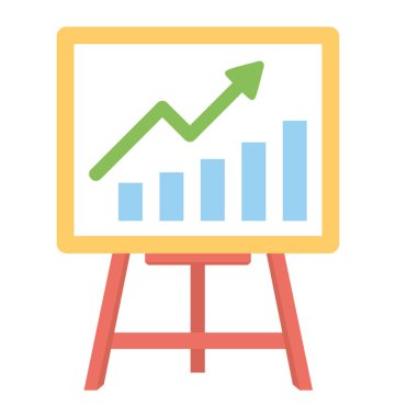 Pazar eğilimleri gösteren piyasa verileri ile sunum beyaz tahta