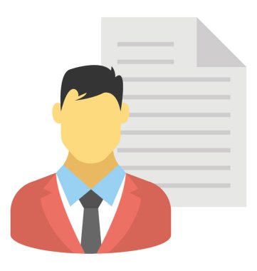 Bir adam bir belge gösteren veri Organizatör kavramı yanı sıra