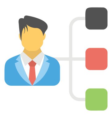 Liderlik ve takım bayraklarında bağlantıları ile duran bir kişi