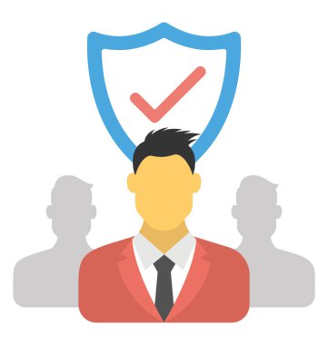 Bir kişi ile iş savunma temsil eden kalkan