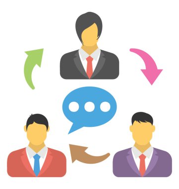 Bir grup insan işbirliği kavramı gösterilen iletişim