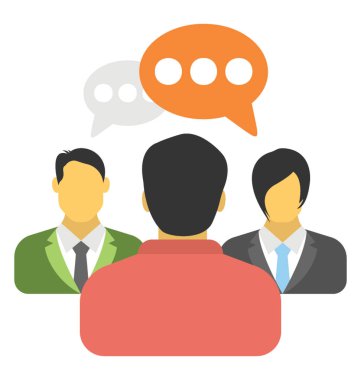 İnsanlar bir iş toplantı düz simgesi tasarım